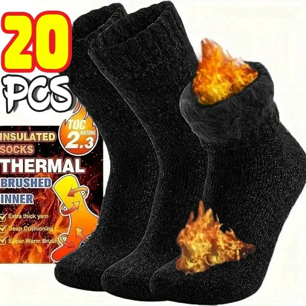 Ultra Thick Wool Socks for Men – Fleece-Lined Warm Winter Socks Cold-Resistant Gift