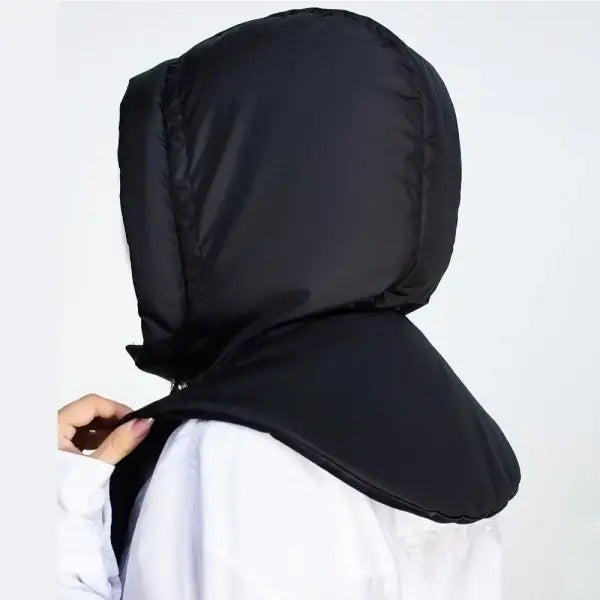 Women’s Ultralight Down Hooded Jacket – Removable Neck Cover & Balaclava Hat with Drawstring