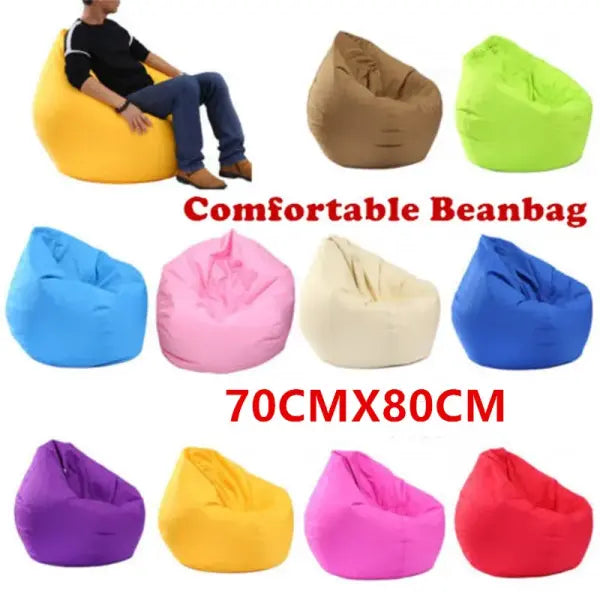 Luxury Soft Lounge Bean Bag Cover - Durable Lazy Sofa Chair & Cozy Tatami Floor Seat for Living Room (Unfilled)