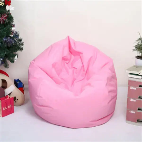 Luxury Soft Lounge Bean Bag Cover - Durable Lazy Sofa Chair & Cozy Tatami Floor Seat for Living Room (Unfilled) - pink