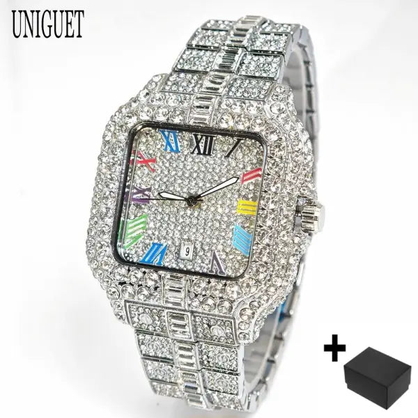 Square Quartz Stainless Steel Men Luxury Watch - DC09-Sliver