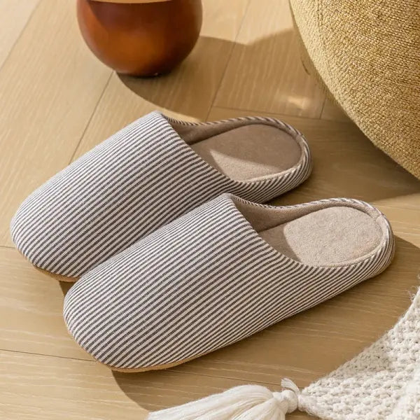 Unisex Home Slippers Soft Fur Slippers Warm Indoor Flat Slides Nonslip Couples Shoes Bedroom Light Slience Flats