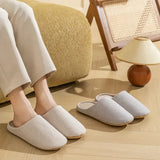 Unisex Home Slippers Soft Fur Slippers Warm Indoor Flat Slides Nonslip Couples Shoes Bedroom Light Slience Flats