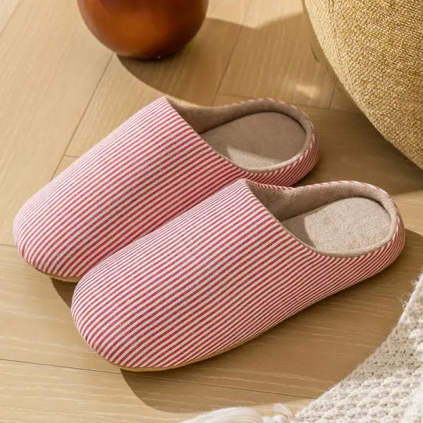 Unisex Home Slippers Soft Fur Slippers Warm Indoor Flat Slides Nonslip Couples Shoes Bedroom Light Slience Flats