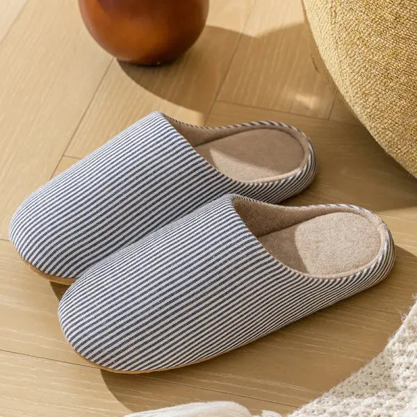 Unisex Home Slippers Soft Fur Slippers Warm Indoor Flat Slides Nonslip Couples Shoes Bedroom Light Slience Flats