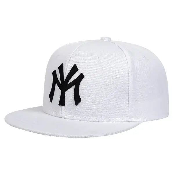 Hip Hop Letter Embroidery Baseball Caps Polyester Adjustable Sunscreen Hat - White