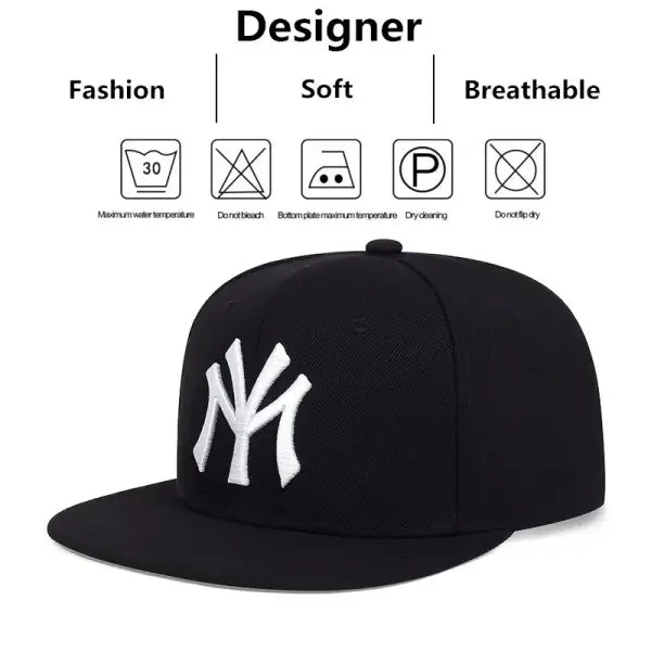 Hip Hop Letter Embroidery Baseball Caps Polyester Adjustable Sunscreen Hat