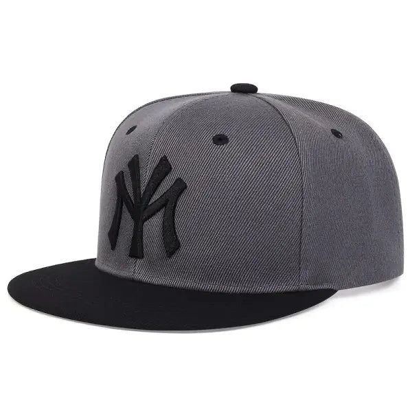 Hip Hop Letter Embroidery Baseball Caps Polyester Adjustable Sunscreen Hat - Grey