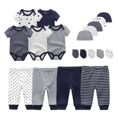 Unisex Newborn Baby Clothes Set – Cotton Bodysuits, Pants, Hats & Gloves for Boys & Girls - Himpall