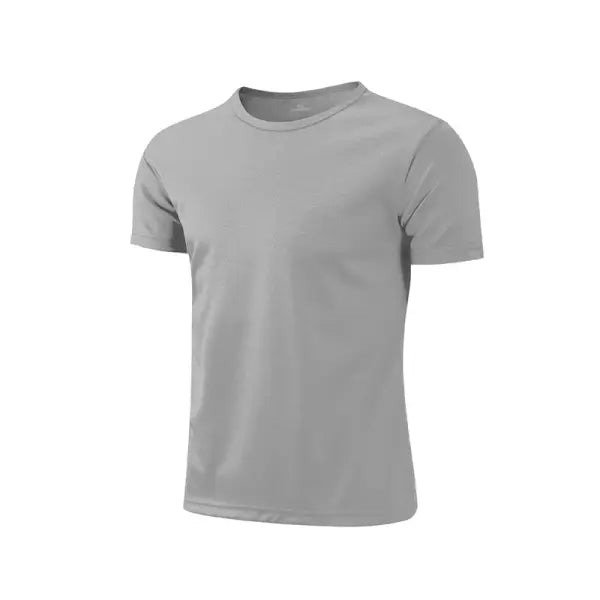 Unisex Short Sleeve Breathable Sport T Shirt for Gym Fitness and Running - grey / 4XL