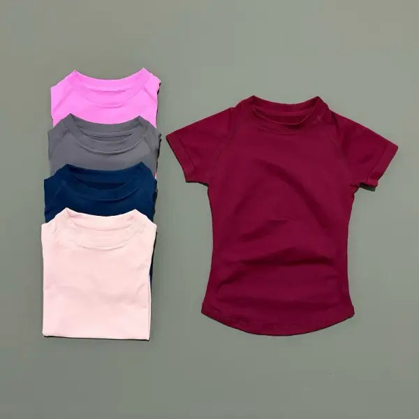 Unisex Summer Sports T Shirt Stretchy Breathable Fitness Top