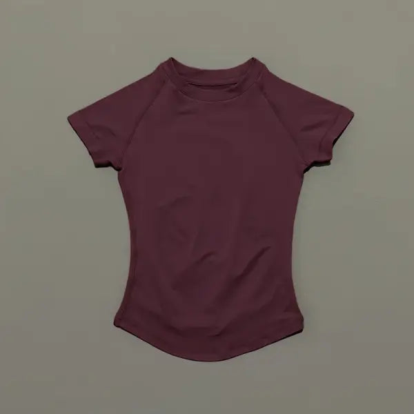 Unisex Summer Sports T Shirt Stretchy Breathable Fitness Top - Espresso / L