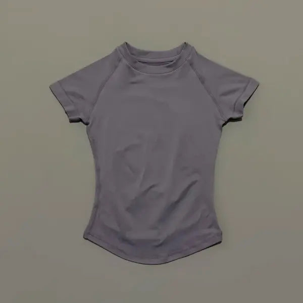 Unisex Summer Sports T Shirt Stretchy Breathable Fitness Top - Mushroom Gray / L