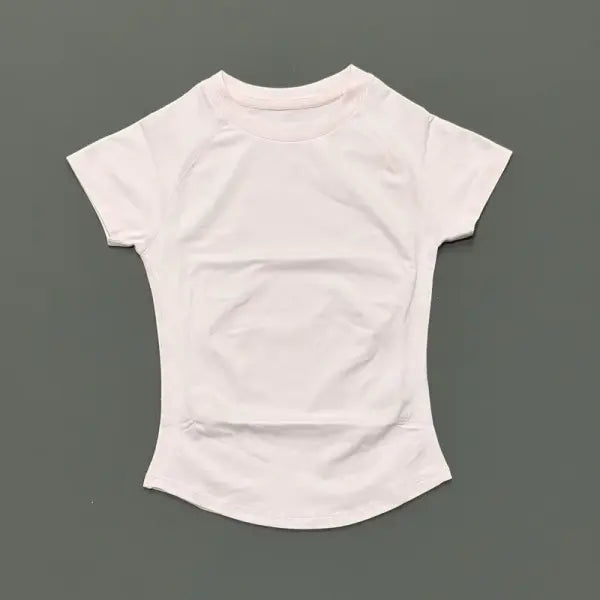 Unisex Summer Sports T Shirt Stretchy Breathable Fitness Top - Pear Pink / M