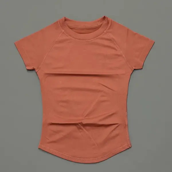 Unisex Summer Sports T Shirt Stretchy Breathable Fitness Top - Purple Copper / XS