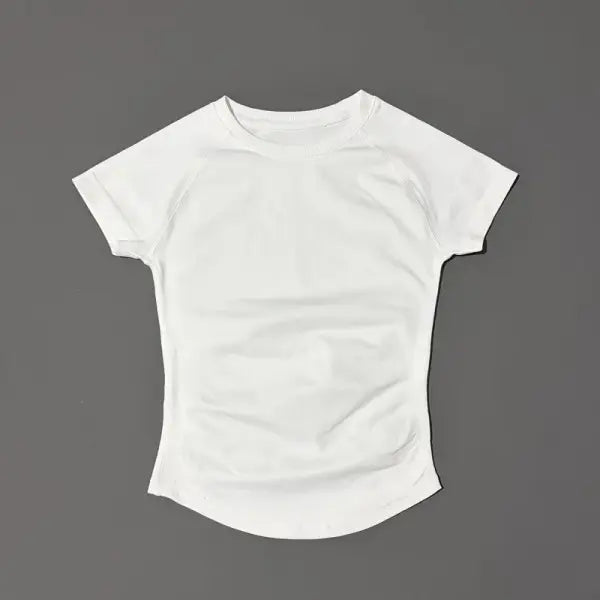 Unisex Summer Sports T Shirt Stretchy Breathable Fitness Top - White / L