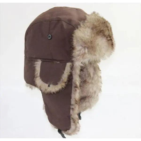 Unisex Winter Trapper Hat – Faux Fur Aviator Trooper Cap with Earflaps for Men & Women