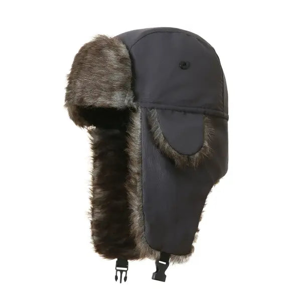 Unisex Winter Trapper Hat – Faux Fur Aviator Trooper Cap with Earflaps for Men & Women - GRAY