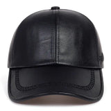 Unisex Winter Leather Baseball Cap Type Solid Warm Autumn Headwear