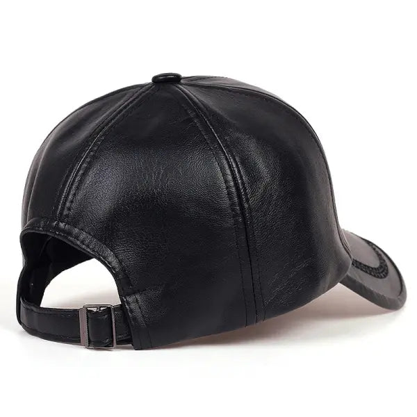 Unisex Winter Leather Baseball Cap Type Solid Warm Autumn Headwear