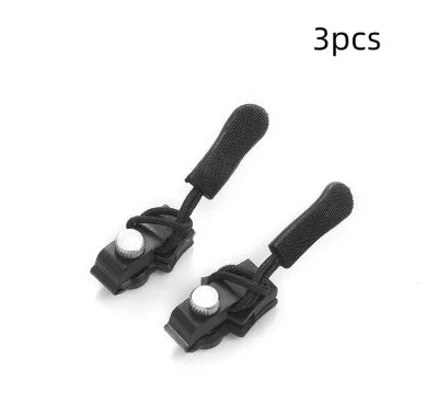 Black plastic buckle clips with adjustable straps for zipper repair and zipper head adjustment