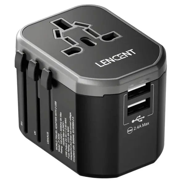 Universal Travel Adapter All-in-One Charger for Global Travel - 2 USB / Universal Plug