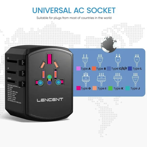 Universal Travel Adapter All-in-One Charger for Global Travel - Himpall