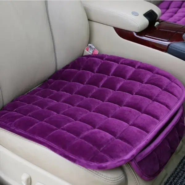 Universal Winter Car Seat Cover – Warm Anti-Slip Breathable Cushion Pad for Front Seats - Purple