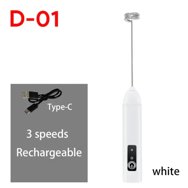 UPGRADED Electric Coffee Frother/MILK Whisk + Egg Beater MINI Food Blender USB Rechargeable Handheld Three Speeds