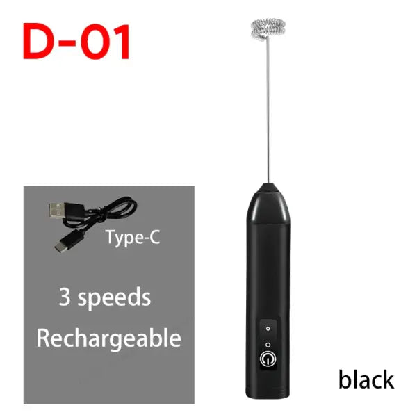 UPGRADED Electric Coffee Frother/MILK Whisk + Egg Beater MINI Food Blender USB Rechargeable Handheld Three Speeds