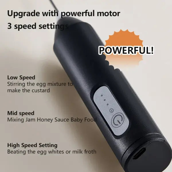 UPGRADED Electric Coffee Frother/MILK Whisk + Egg Beater MINI Food Blender USB Rechargeable Handheld Three Speeds