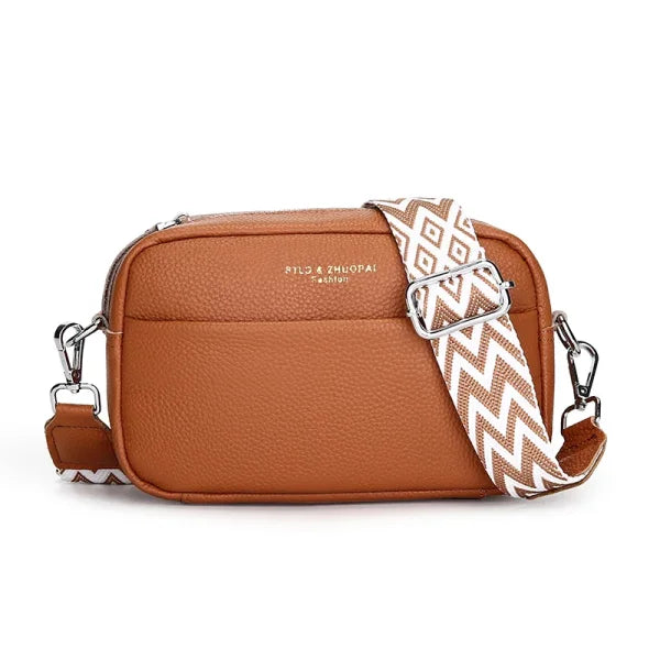 Upgraded Genuine Leather Handbag – Women’s Cow Leather Crossbody Tote - light brown / 21cm 7cm 14cm