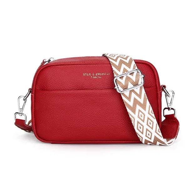 Upgraded Genuine Leather Handbag – Women’s Cow Leather Crossbody Tote - Red / 21cm 7cm 14cm