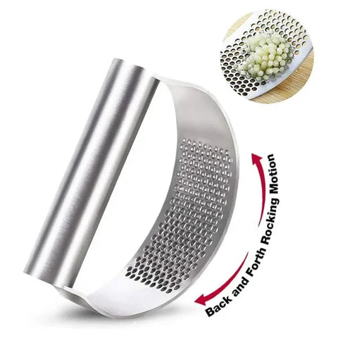 Upgraded Stainless Steel Garlic Press - Manual Rocker Crusher for Garlic & Ginger