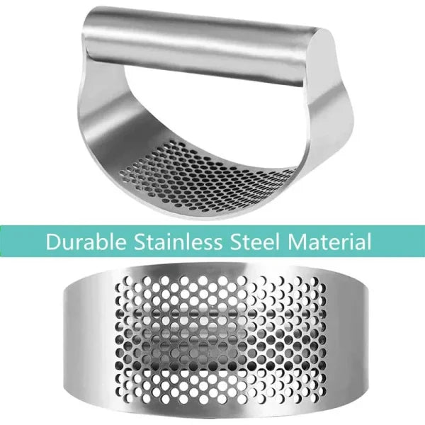 Upgraded Stainless Steel Garlic Press - Manual Rocker Crusher for Garlic & Ginger