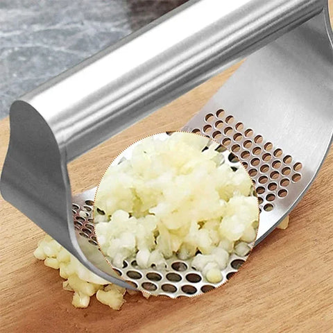 Upgraded Stainless Steel Garlic Press - Manual Rocker Crusher for Garlic & Ginger