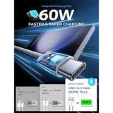USB-C to Type C Color Cable For Apple iPhone 15 PD 60W Fast Charging For Huawei Xiaomi Samsung Type C Weaving Cable