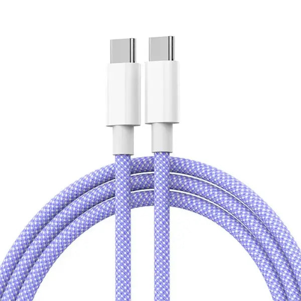 USB-C to Type C Color Cable For Apple iPhone 15 PD 60W Fast Charging For Huawei Xiaomi Samsung Type C Weaving Cable