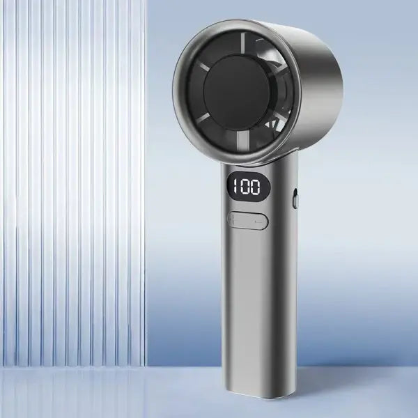 USB Charging Handheld Mini Plastic Fan for Portable Summer Cooling - Grey