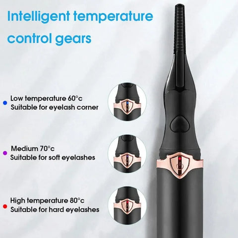USB Heated Eyelash Curler – 3 Temperature Modes for Natural & Fake Lashes, Portable Electric Lash Curling Tool - Himpall