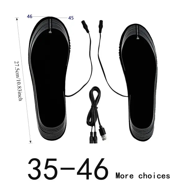 USB Heated Insoles – Electric Foot Warming Pads for Winter Outdoor Sports Warm Shoe Inserts