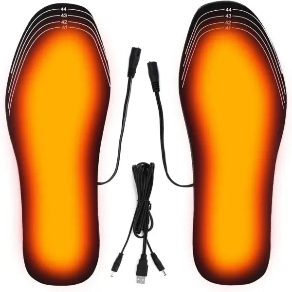 USB Heated Insoles – Electric Foot Warming Pads for Winter Outdoor Sports Warm Shoe Inserts - 1 Pairs / 41-46