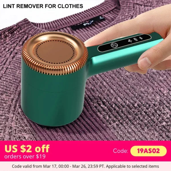 USB Rechargeable Lint Remover - Electric Fuzz & Hair Ball Trimmer for Clothes and Sweaters - Himpall