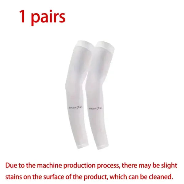 UV Protection Cooling Arm Sleeves 3 Pair Set – Breathable Outdoor Gear - White-1pc