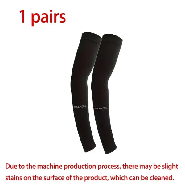 UV Protection Cooling Arm Sleeves 3 Pair Set – Breathable Outdoor Gear - Black-1pc