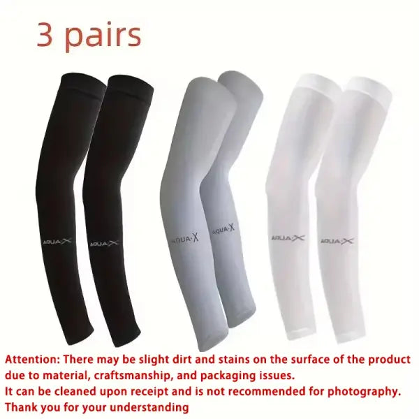 UV Protection Cooling Arm Sleeves 3 Pair Set – Breathable Outdoor Gear - Mixed color-3pcs