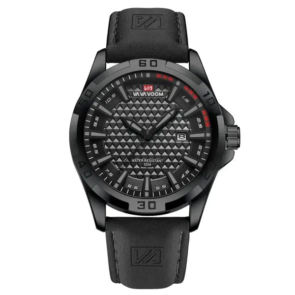 Men Casual Sport Alloy Case Watch Leather Waterproof Calendar - 2581P-HH