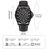 Men Casual Sport Alloy Case Watch Leather Waterproof Calendar