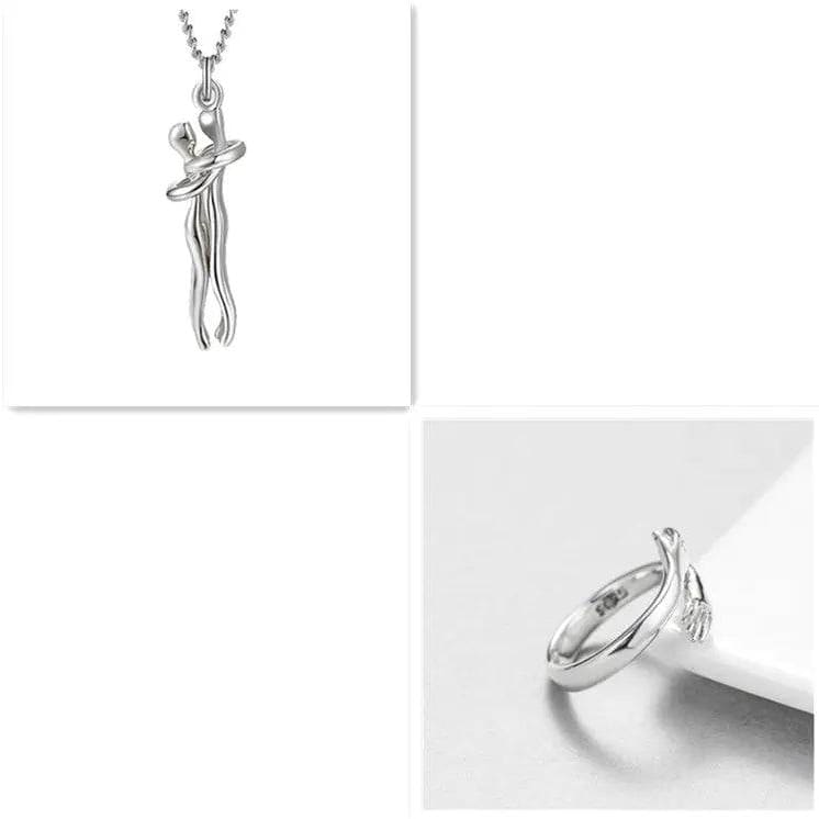 Valentine’s Day Gifts: Romantic Couple Jewelry & Love Necklaces - Silver set1