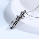 Silver pliers pendant necklace, romantic Valentine’s Day couple love jewelry